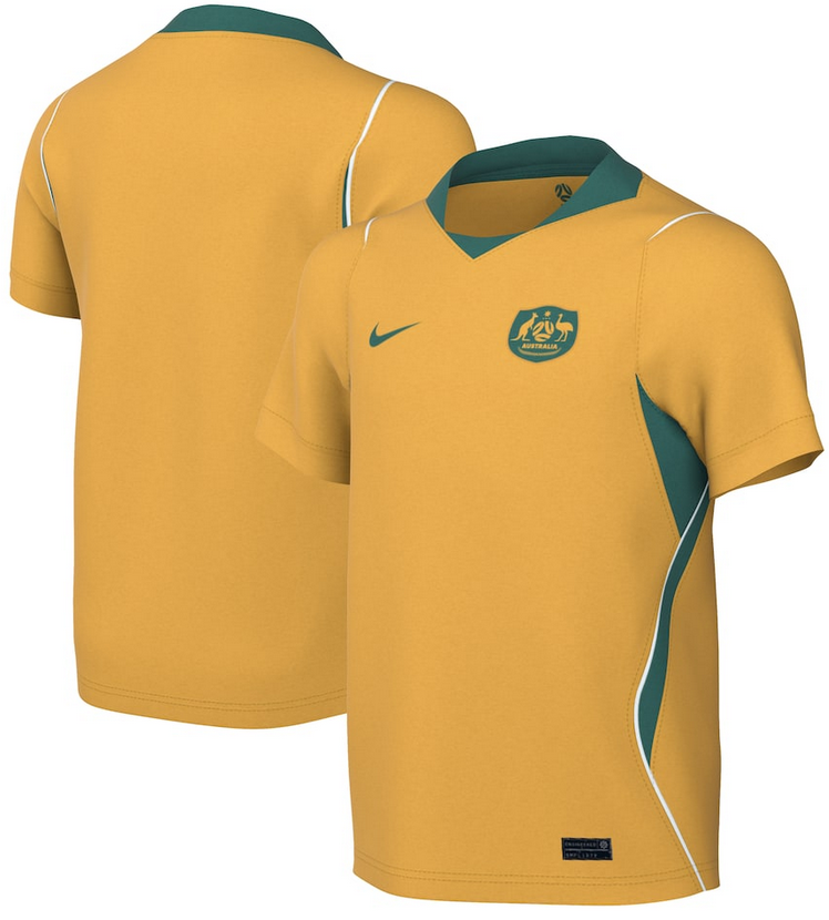 youth Nike Yellow Australia National Team 2026 Home Stadium Jersey->youth soccer jersey->Youth Jersey